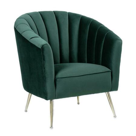 DESIGNED TO FURNISH Rosemont Green & Gold Velvet Accent Chair, 34.84 x 32.28 x 30.31 in. DE3597685